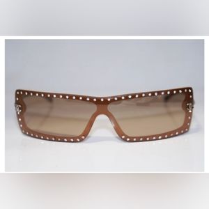 Chanel Diamond Studs Vintage Shield Sunglasses